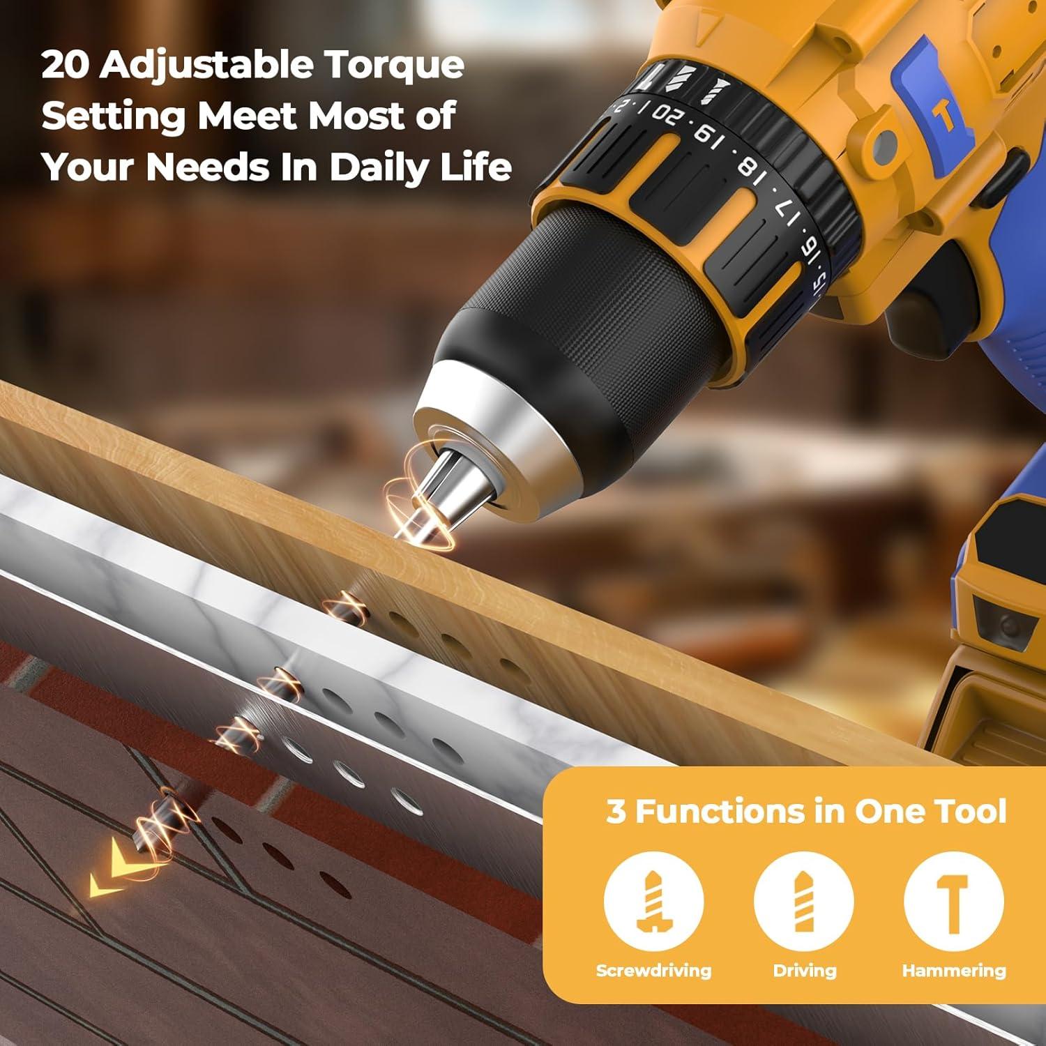 Taladro de Percusión Inalámbrico Funnywhale 20V Sin Batería