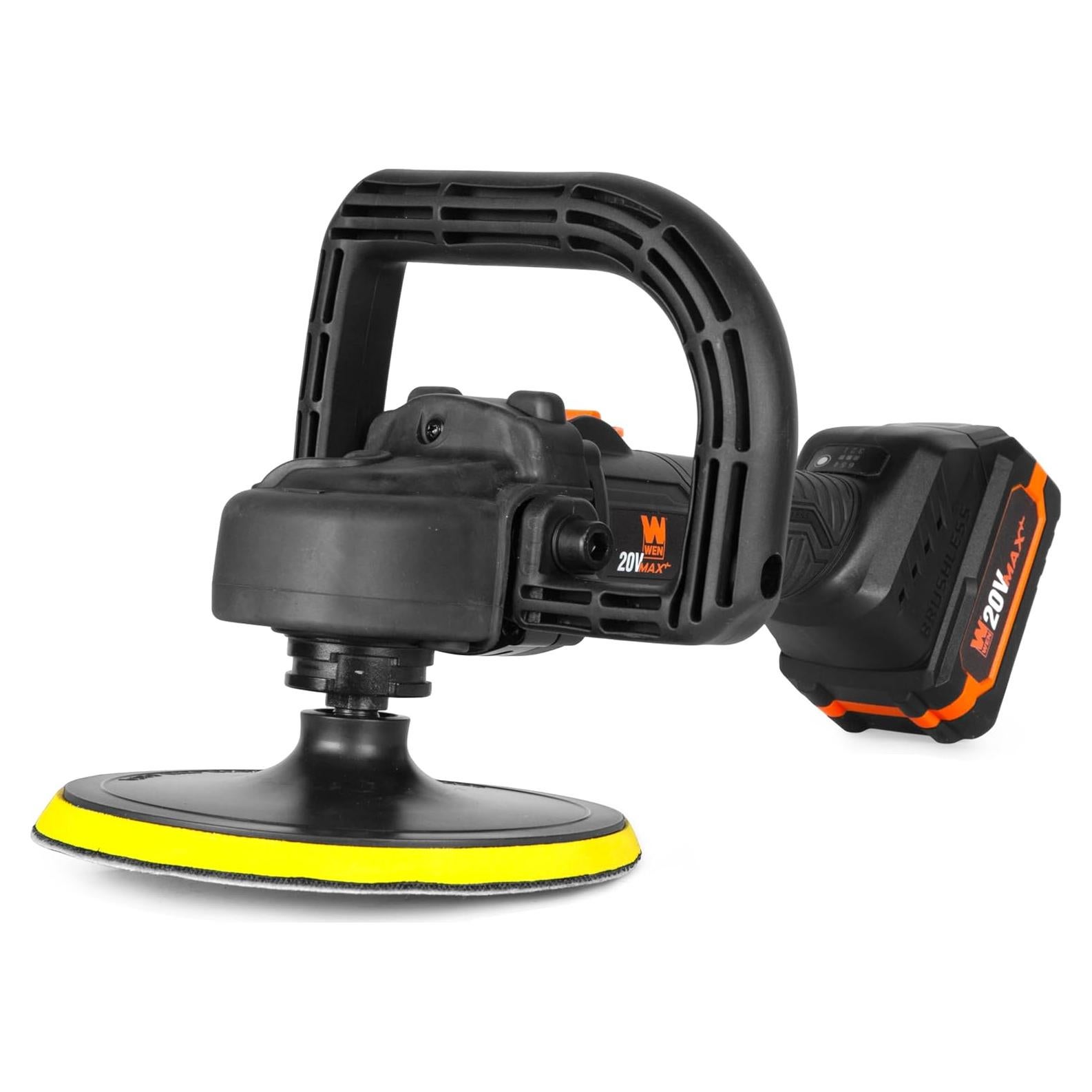 Pulidora Inalámbrica WEN 20V Max 7" con Batería 4Ah y Velocidad Variable