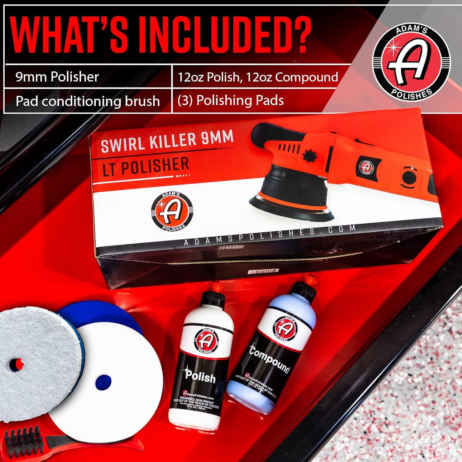 Pulidor Doble Acción Adam's Swirl Killer 9mm 1000W Kit Completo