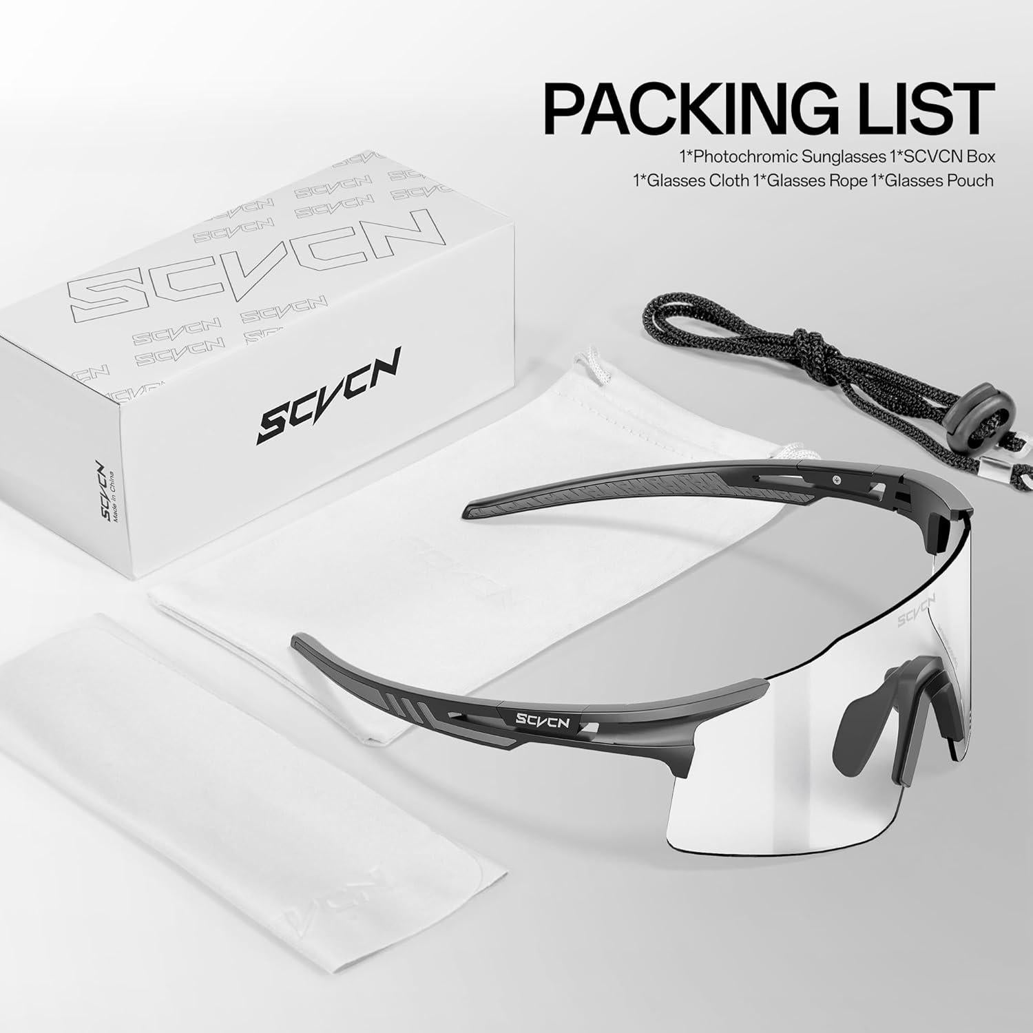 Gafas de Ciclismo Fotoquímicas SCVCN UV400 Marco TR90