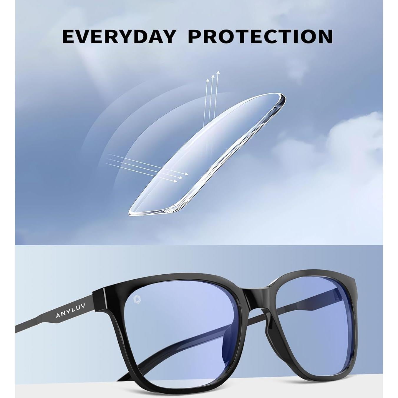 Gafas de luz azul ANYLUV para hombres - Modelo 114 - Anti-fatiga