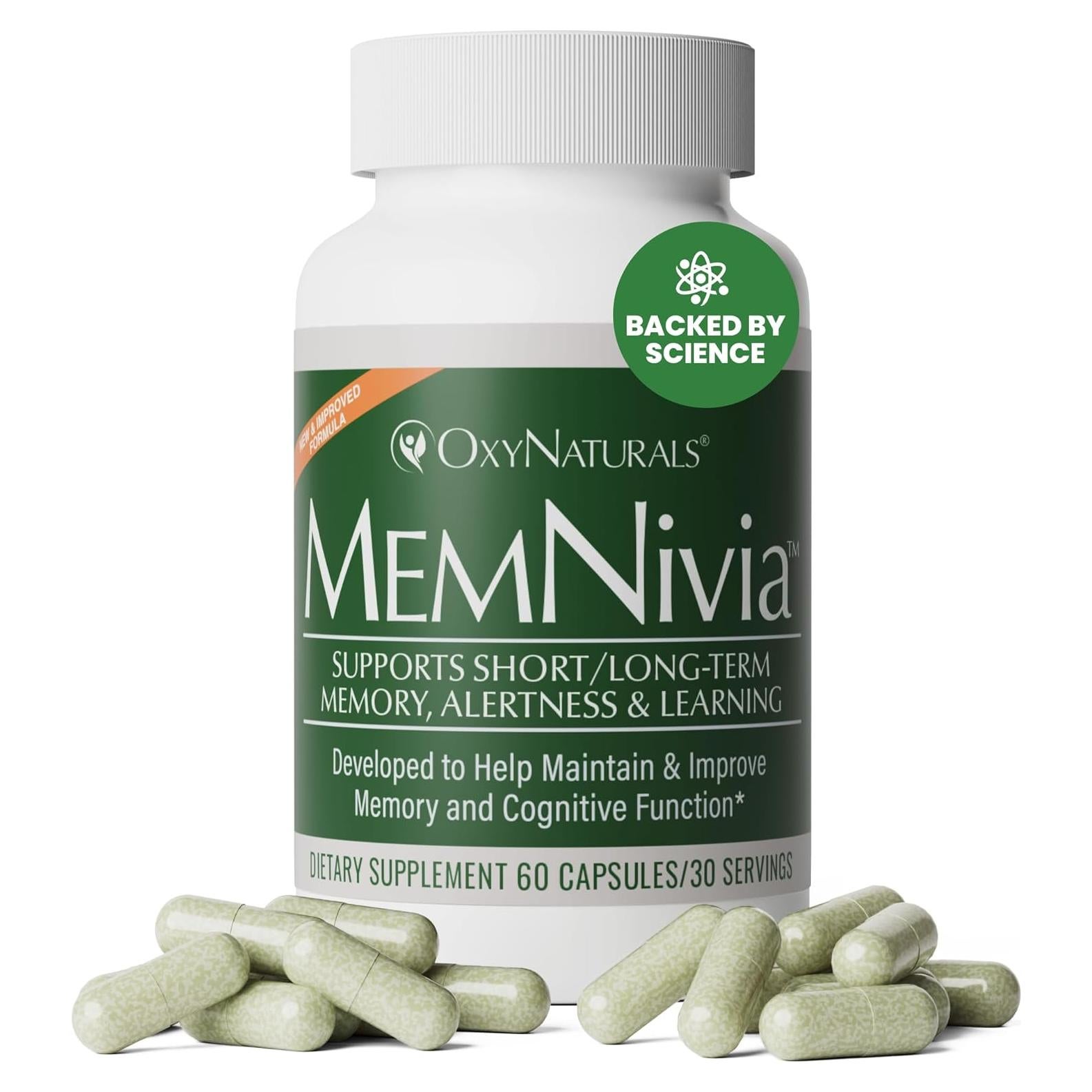 Suplemento Cerebral MemNivia OxyNaturals 60 Cápsulas