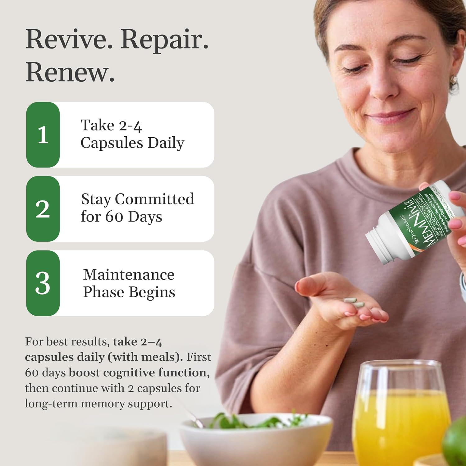 Suplemento Cerebral MemNivia OxyNaturals 60 Cápsulas