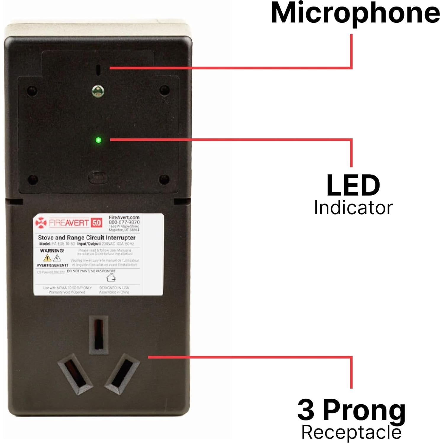 Dispositivo de Seguridad FireAvert para Estufa Eléctrica 3 Patas