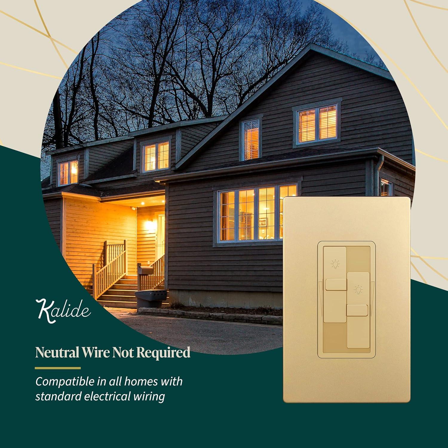 Interruptor Regulador de Luz Dual Kalide TOPGREENER Dorado 200W