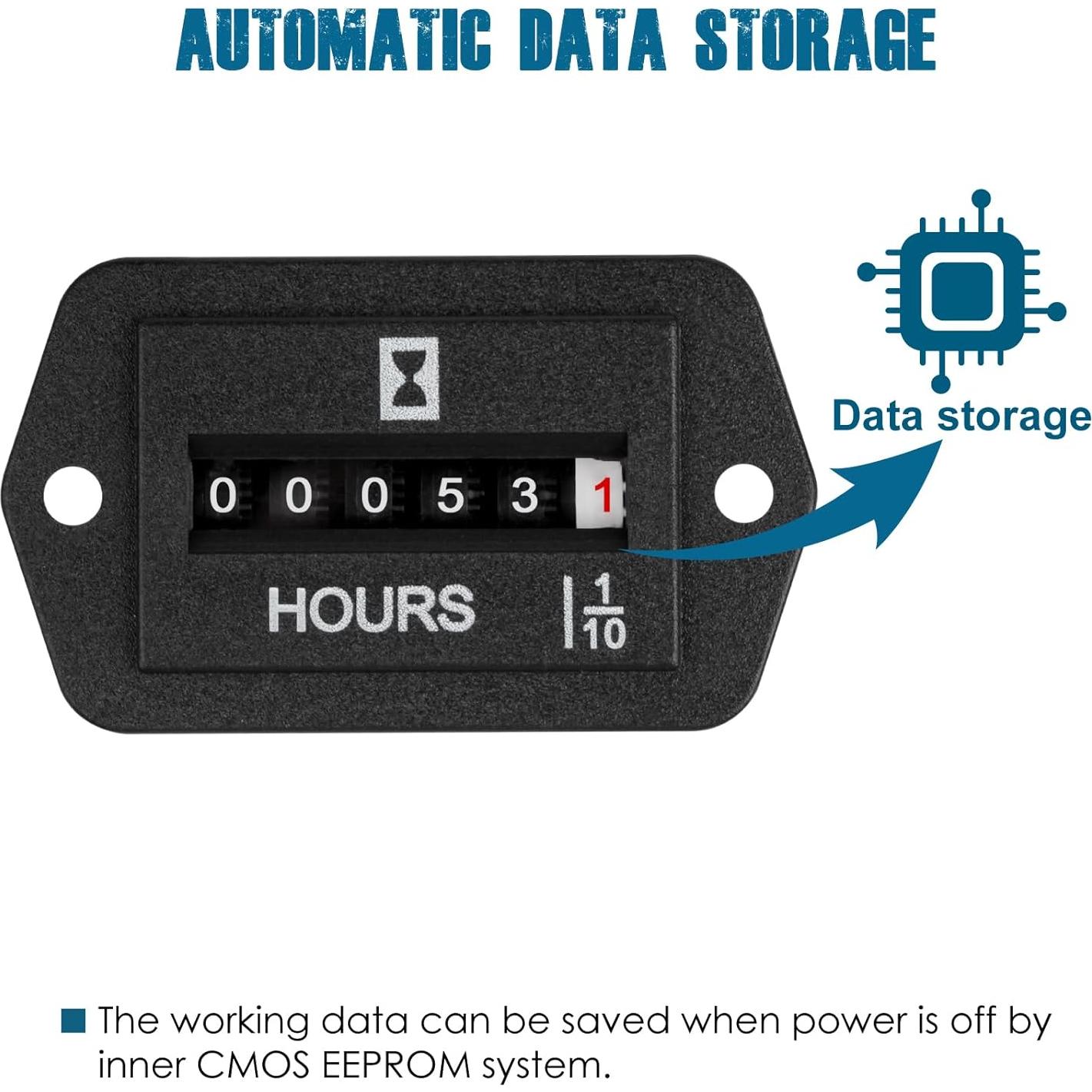 Contador Mecánico de Horas Runleader DC 6V a 80V IP65