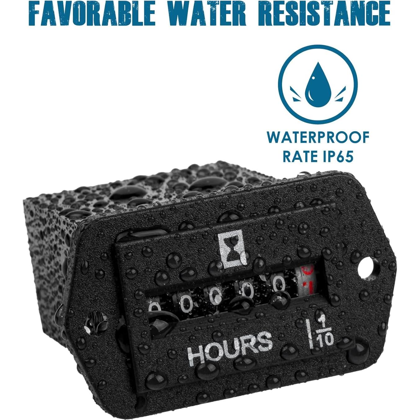 Contador Mecánico de Horas Runleader DC 6V a 80V IP65