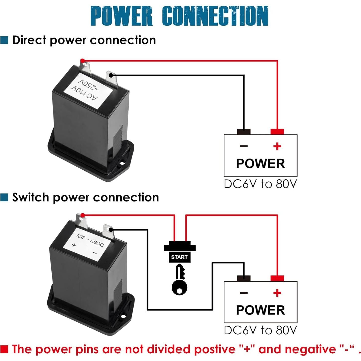 Contador Mecánico de Horas Runleader DC 6V a 80V IP65