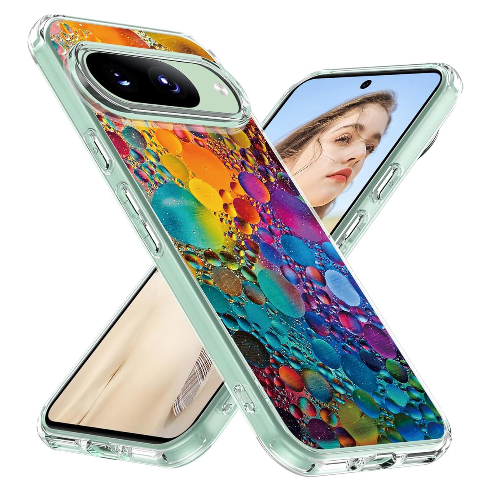 Funda Transparente TPU Gxmeuie para Google Pixel 9/9 Pro Colorida