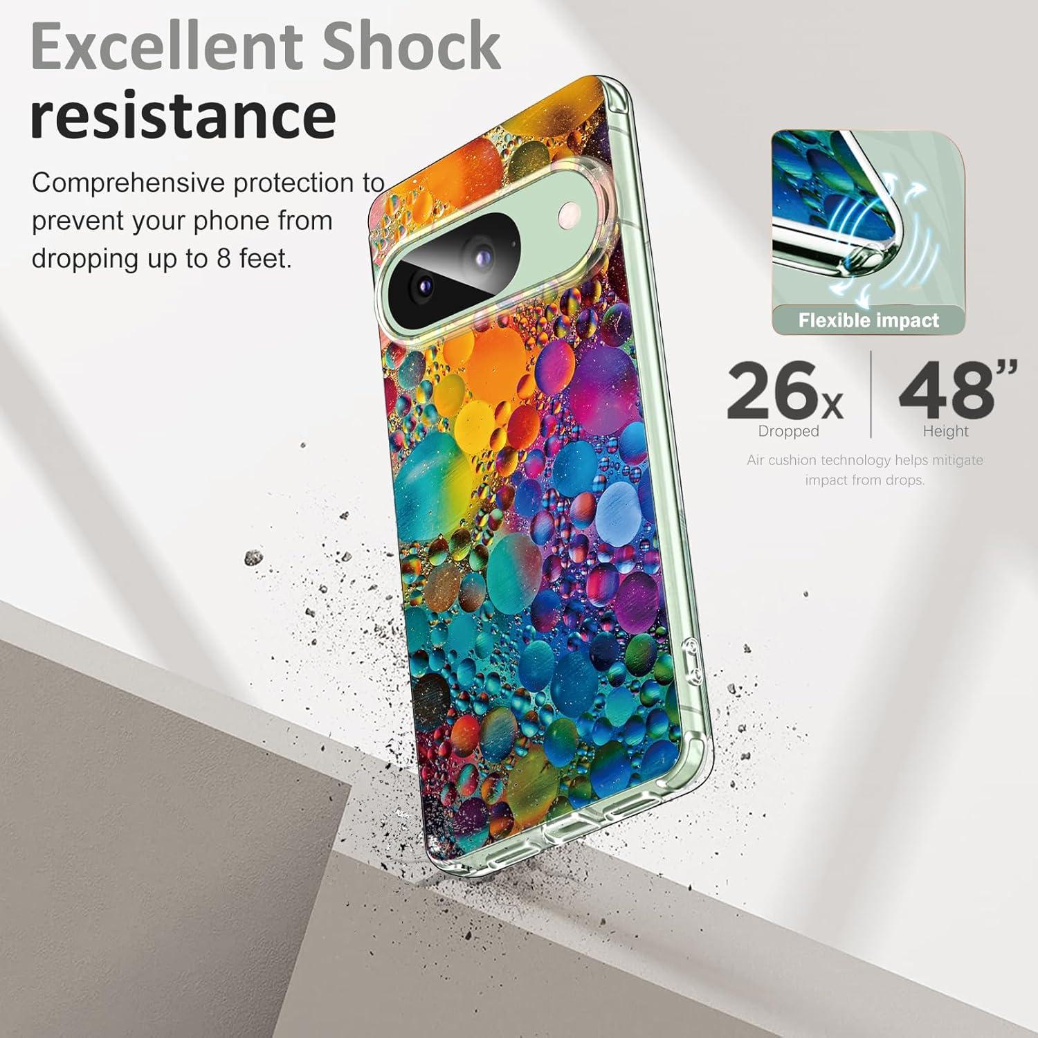 Funda Transparente TPU Gxmeuie para Google Pixel 9/9 Pro Colorida