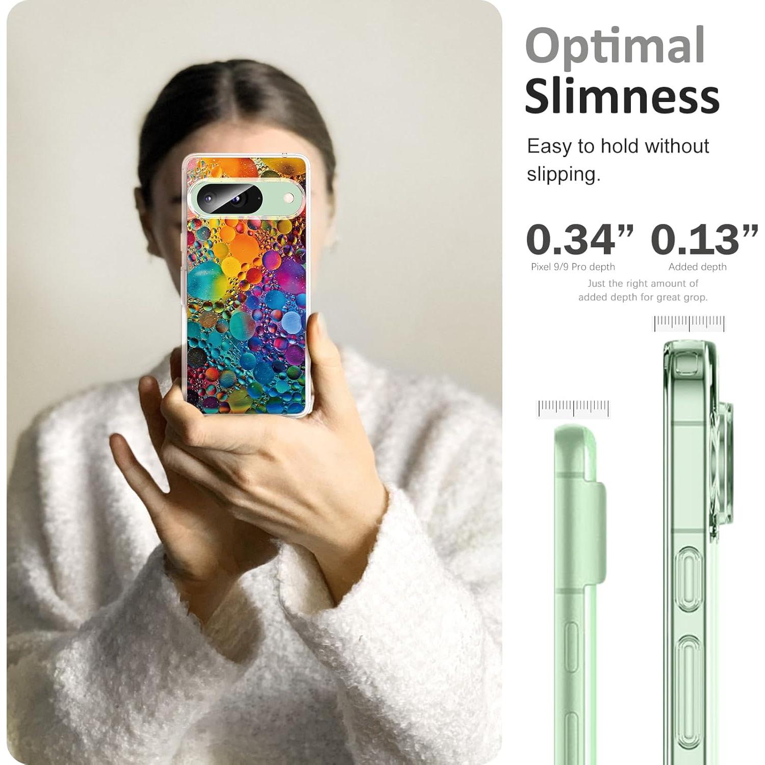 Funda Transparente TPU Gxmeuie para Google Pixel 9/9 Pro Colorida