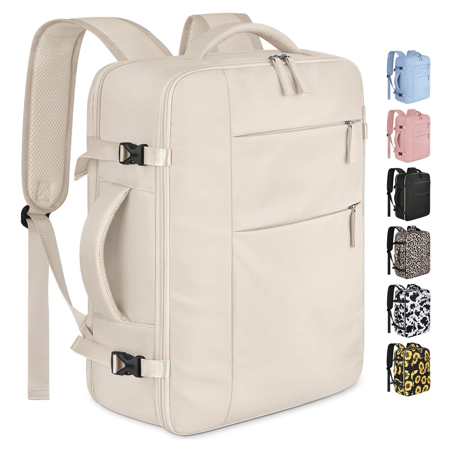 Mochila de Viaje Capolo Unisex 15.6" Impermeable Beige
