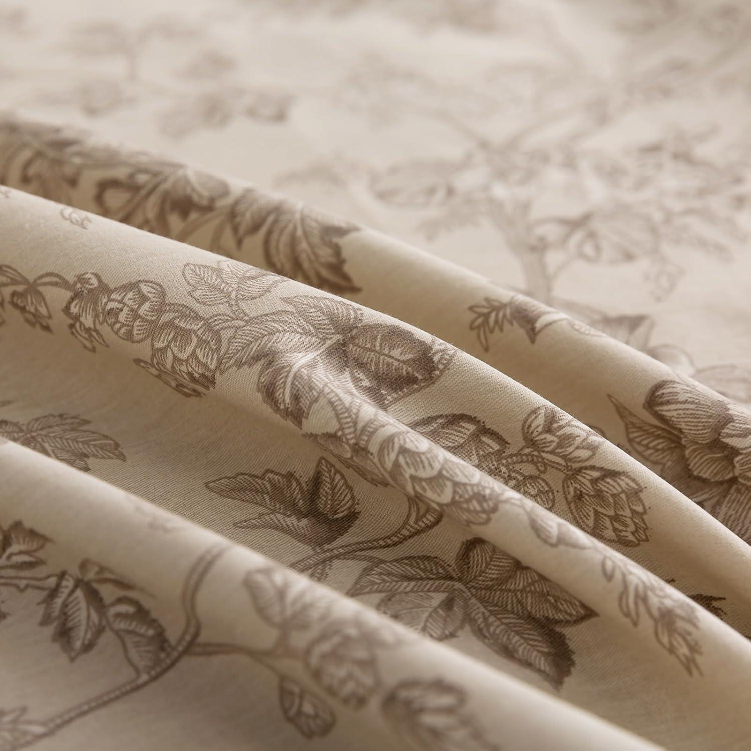 Juego de Sábanas Florales Beige Puralens Completo 100% Algodón