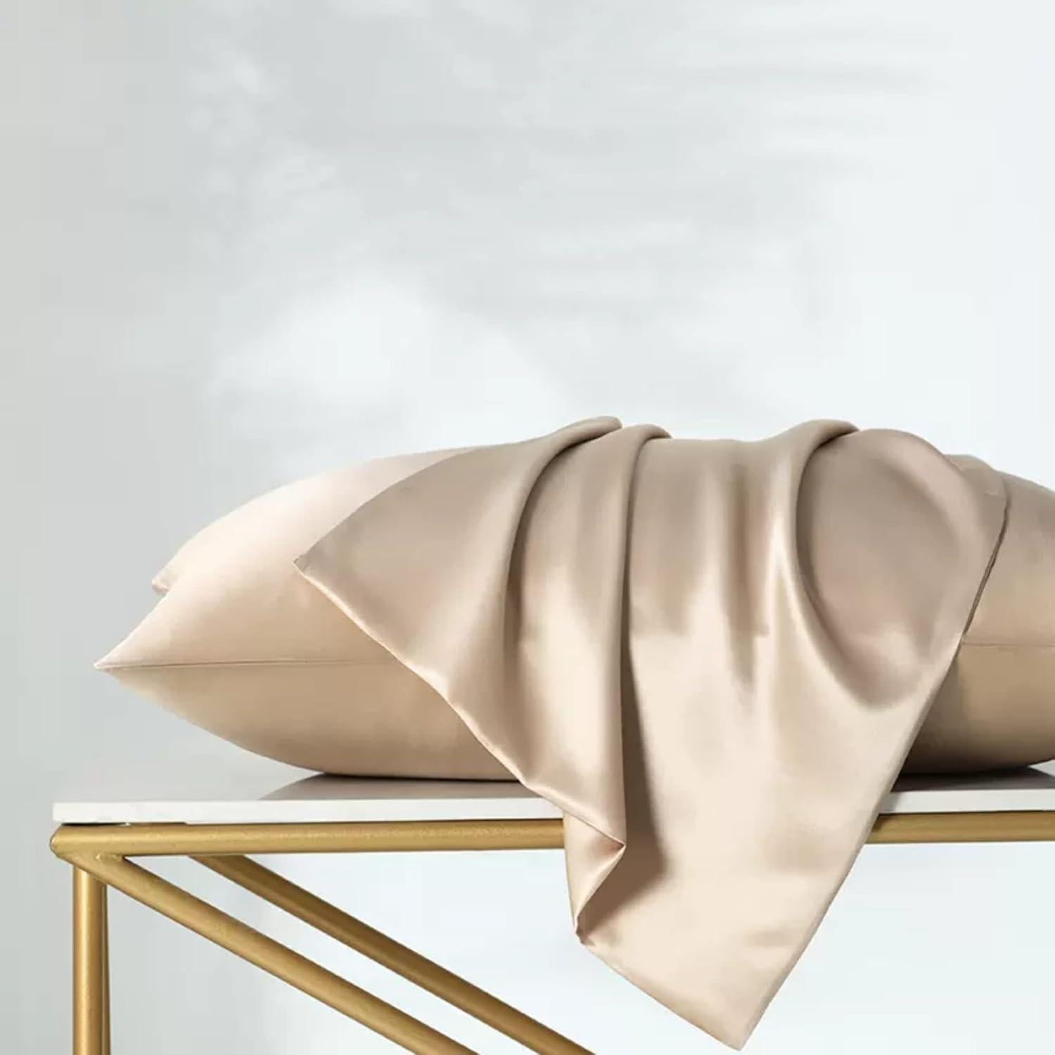 Funda de Almohada de Seda ROSEWARD Beige 50x66cm Hipoalergénica