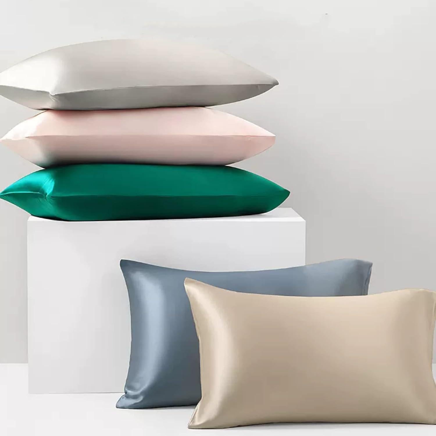 Funda de Almohada de Seda ROSEWARD Beige 50x66cm Hipoalergénica