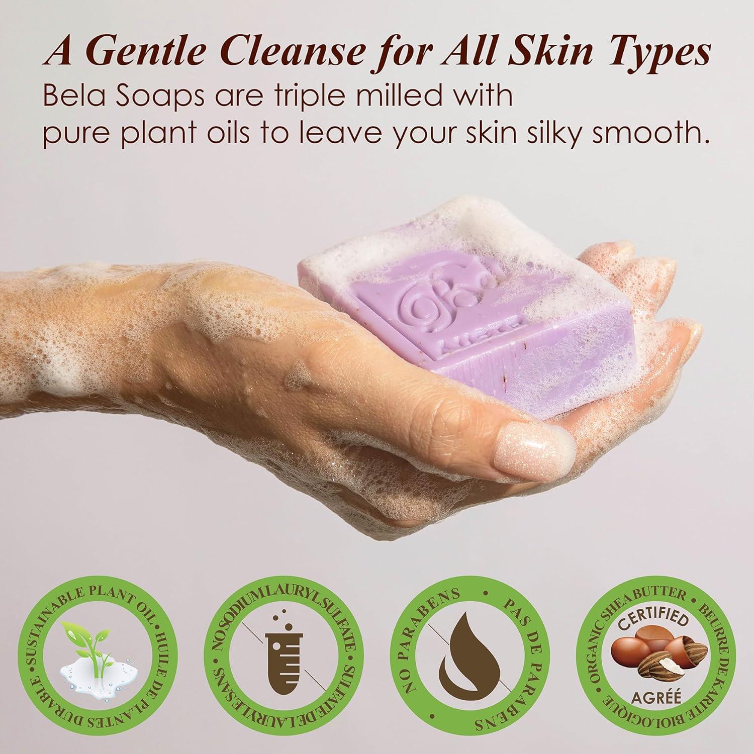 Paquete de Jabón BELA Milled Triple 6 Barras 3.3 Oz Orgánico