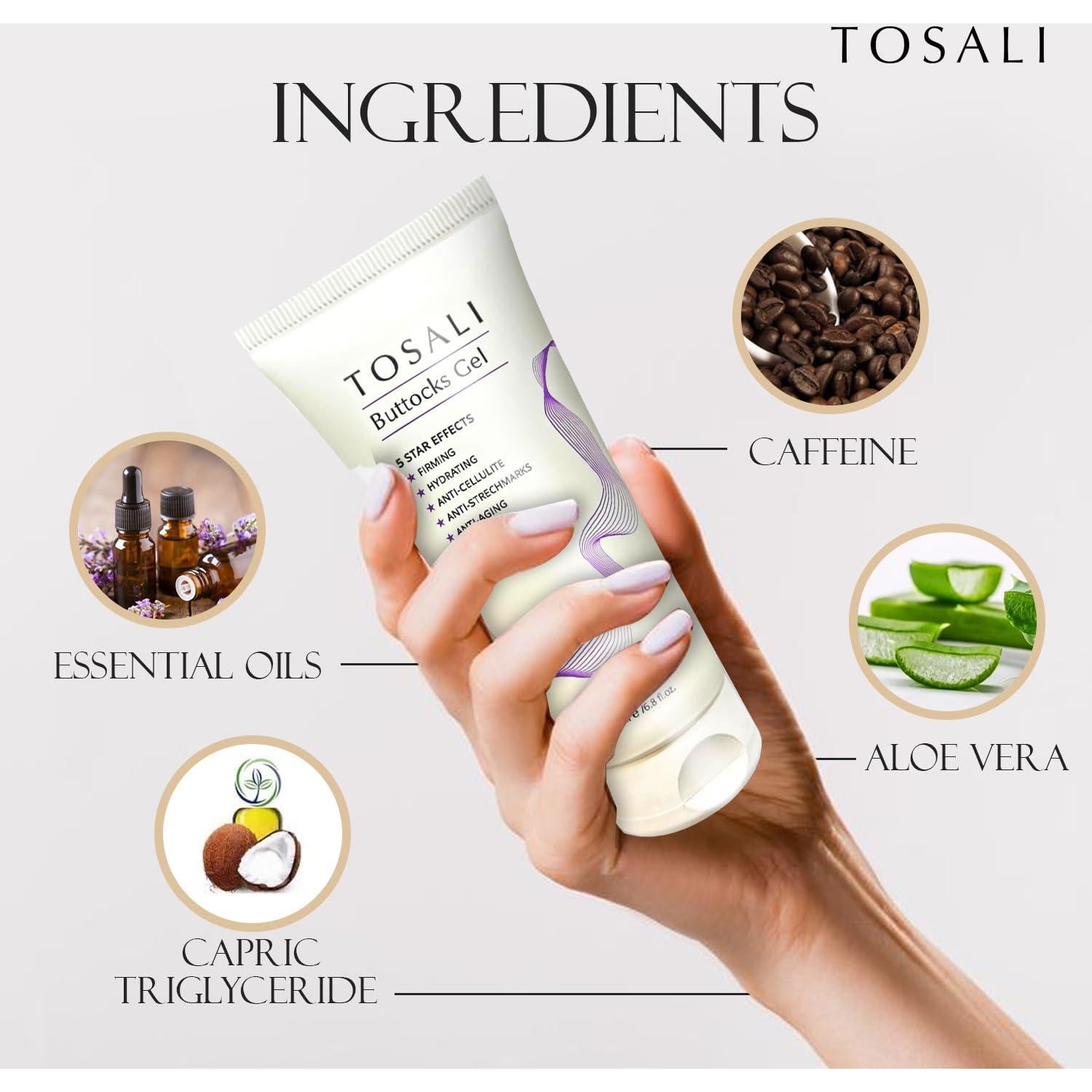 Gel Reafirmante de Glúteos Tosali 200 ml - Anticelulitis