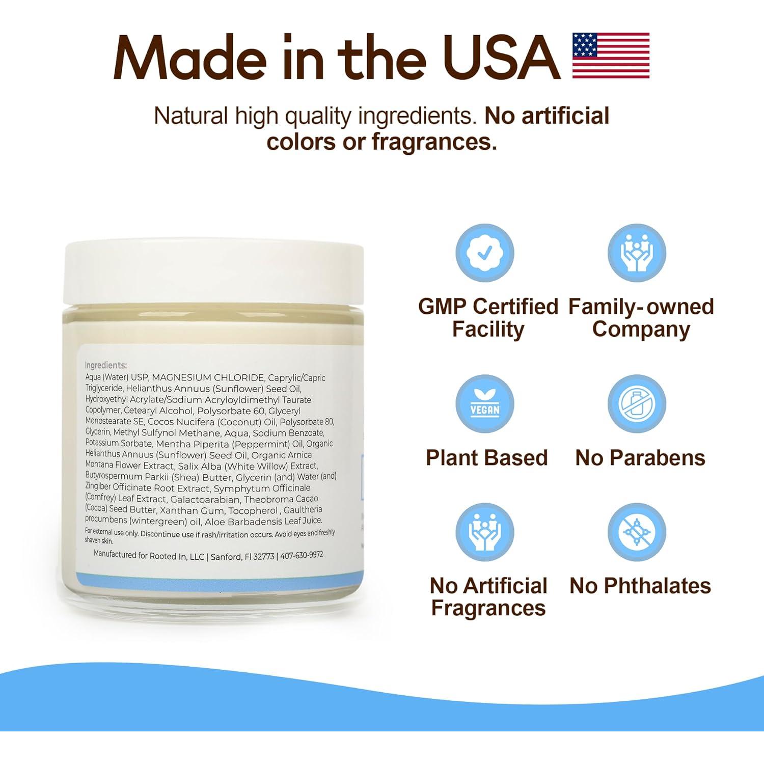 Crema Tópica de Magnesio Pura Rooted In 113.4 g - Alivio Muscular