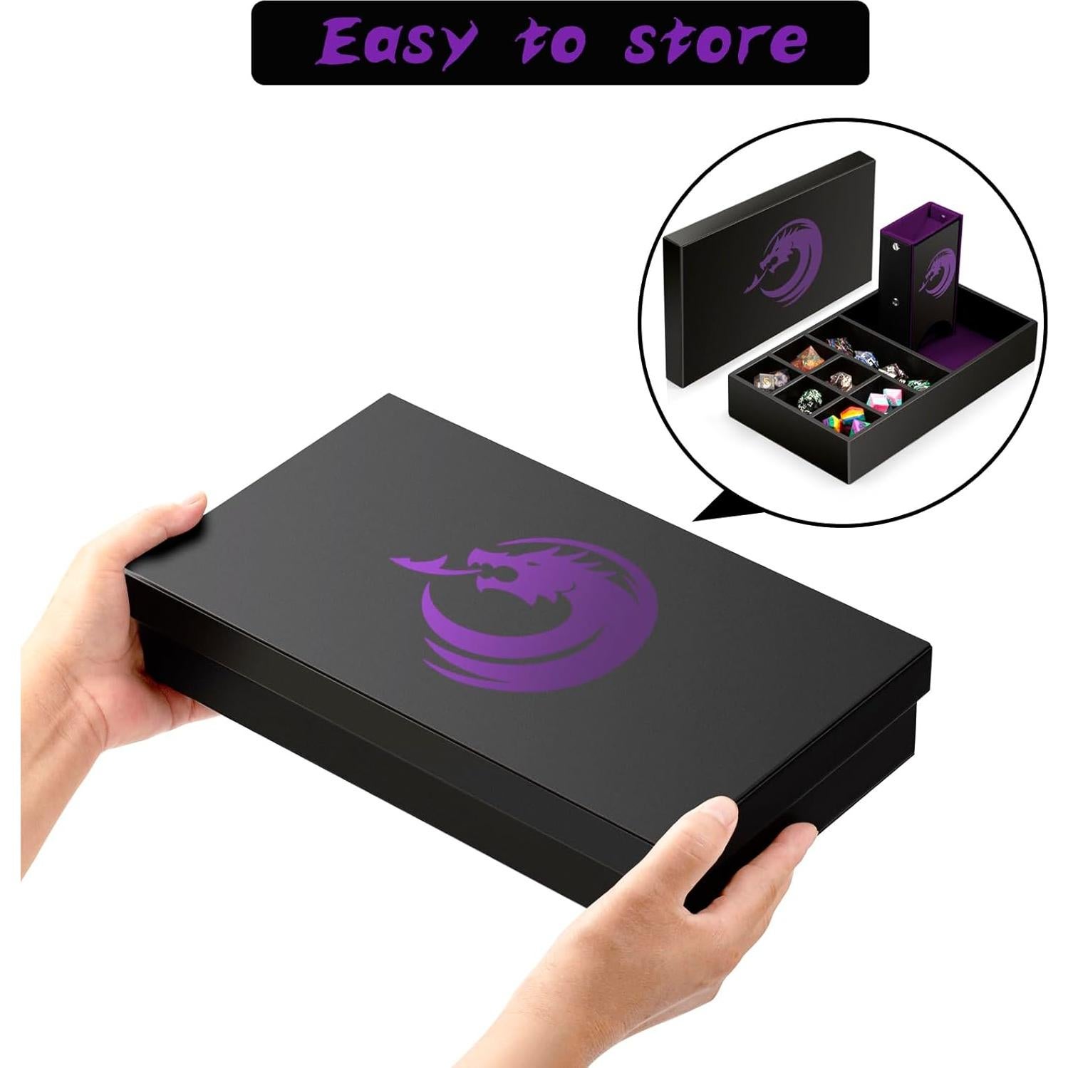 Bandeja de Lanzamiento de Dados DNDND 3 en 1 Terciopelo Púrpura