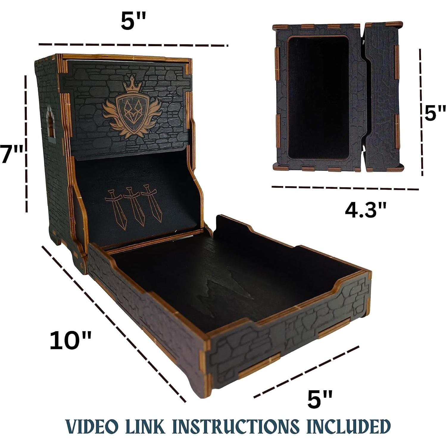 Torre de Dados D&D FOXBITE Madera Natural Plegable 25x10x10cm