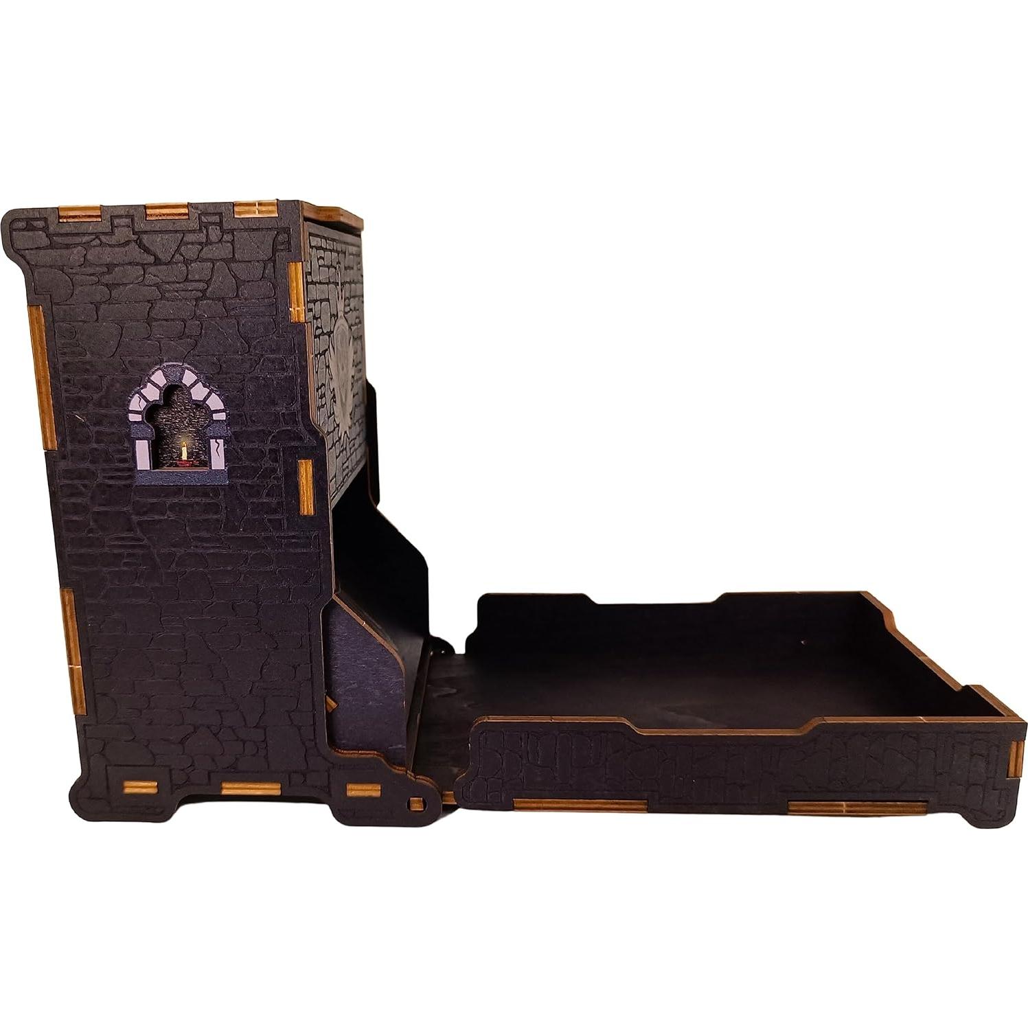 Torre de Dados D&D FOXBITE Madera Natural Plegable 25x10x10cm