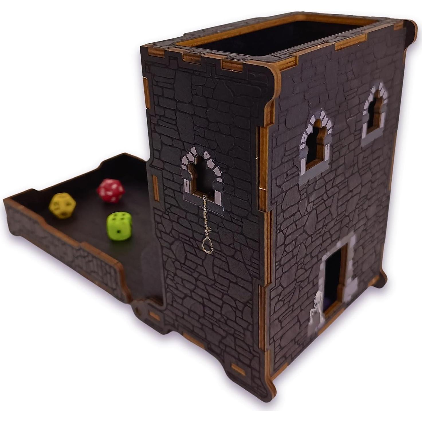 Torre de Dados D&D FOXBITE Madera Natural Plegable 25x10x10cm