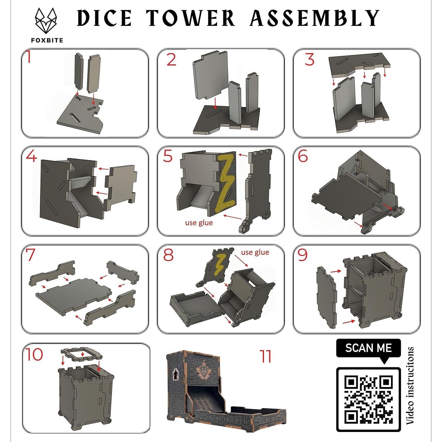 Torre de Dados D&D FOXBITE Madera Natural Plegable 25x10x10cm