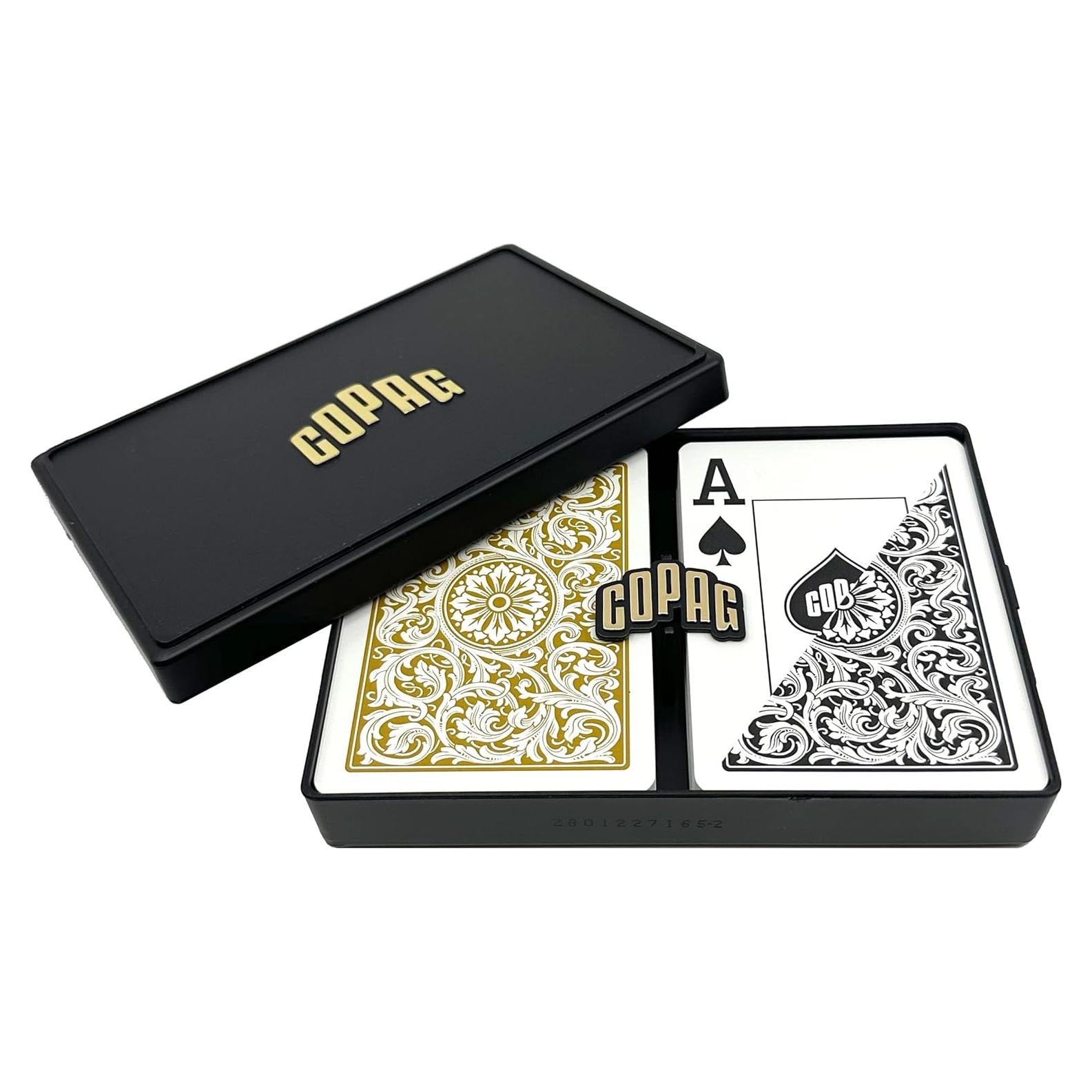 Cartas de Juego Copag 1546 100% Plástico Póker Jumbo Negro/Dorado