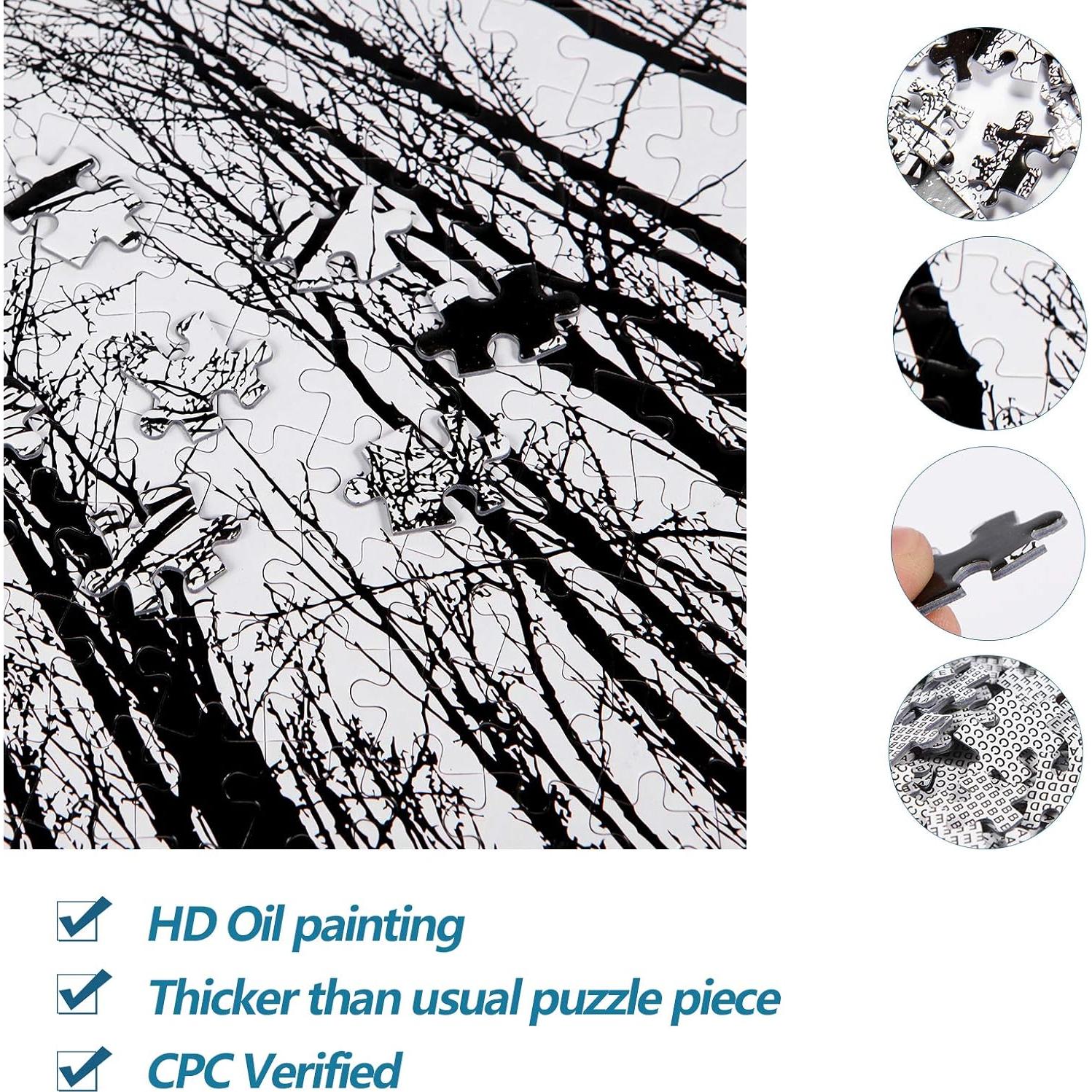 Rompecabezas Bgraamiens Bosque en Blanco y Negro 1000 Piezas