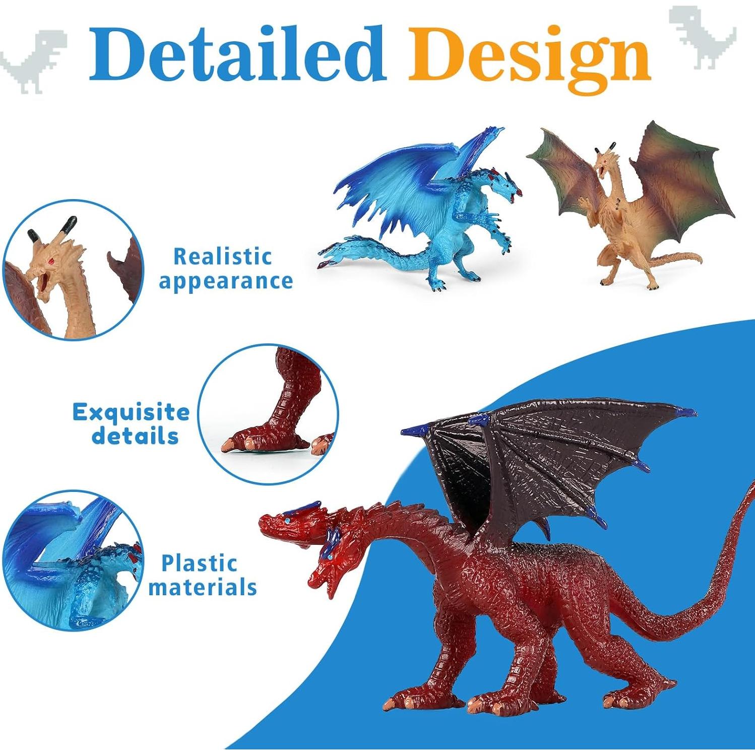 Set de 6 Figuras de Dragón EOIVSH 12.7 cm para Niños