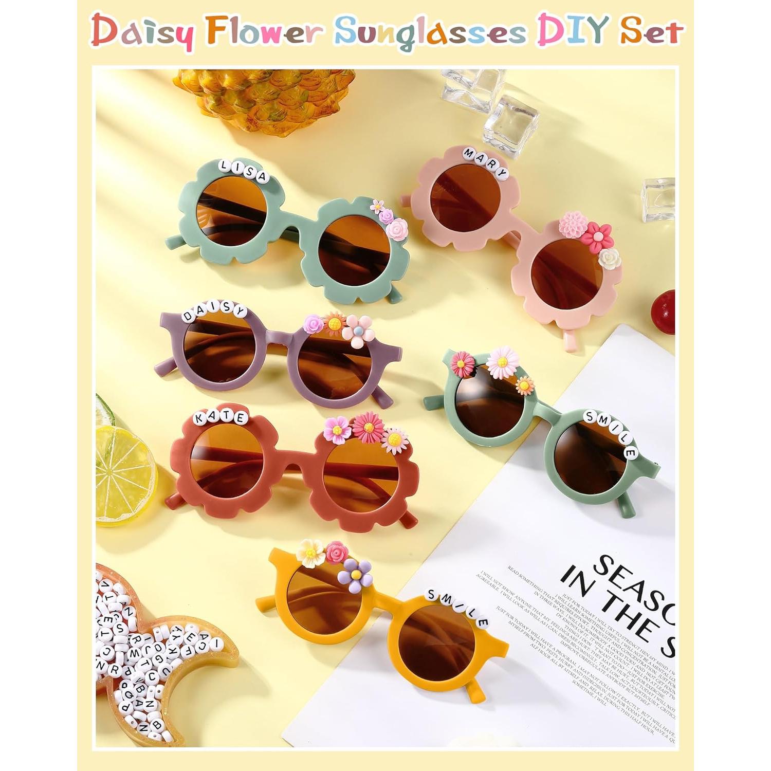 Kanayu Kit de Gafas de Sol DIY para Niños 24 Piezas Colores Brillantes