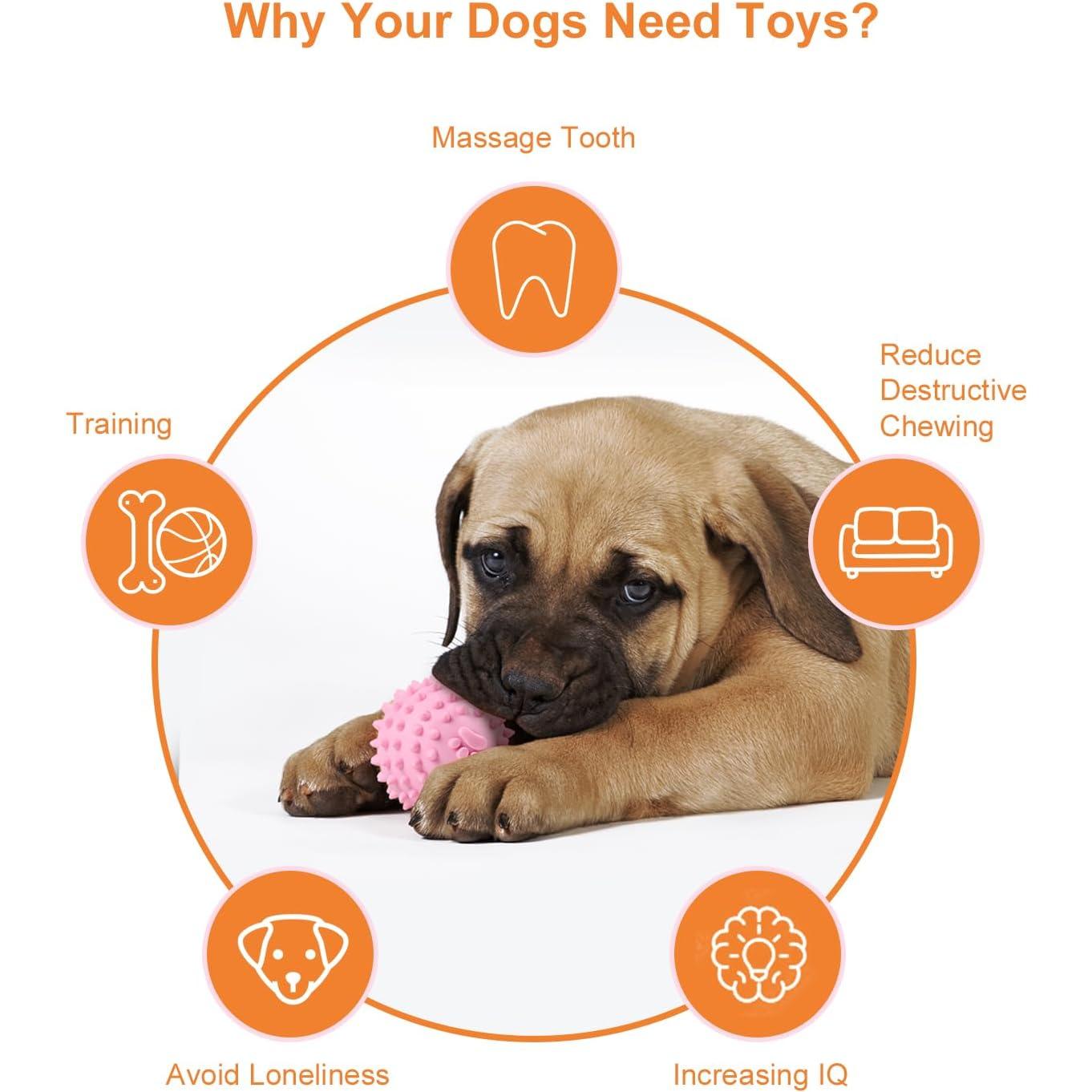 Juguetes para Perros Pequeños Bestdoggo 2 PCS Pelota y Mordedor