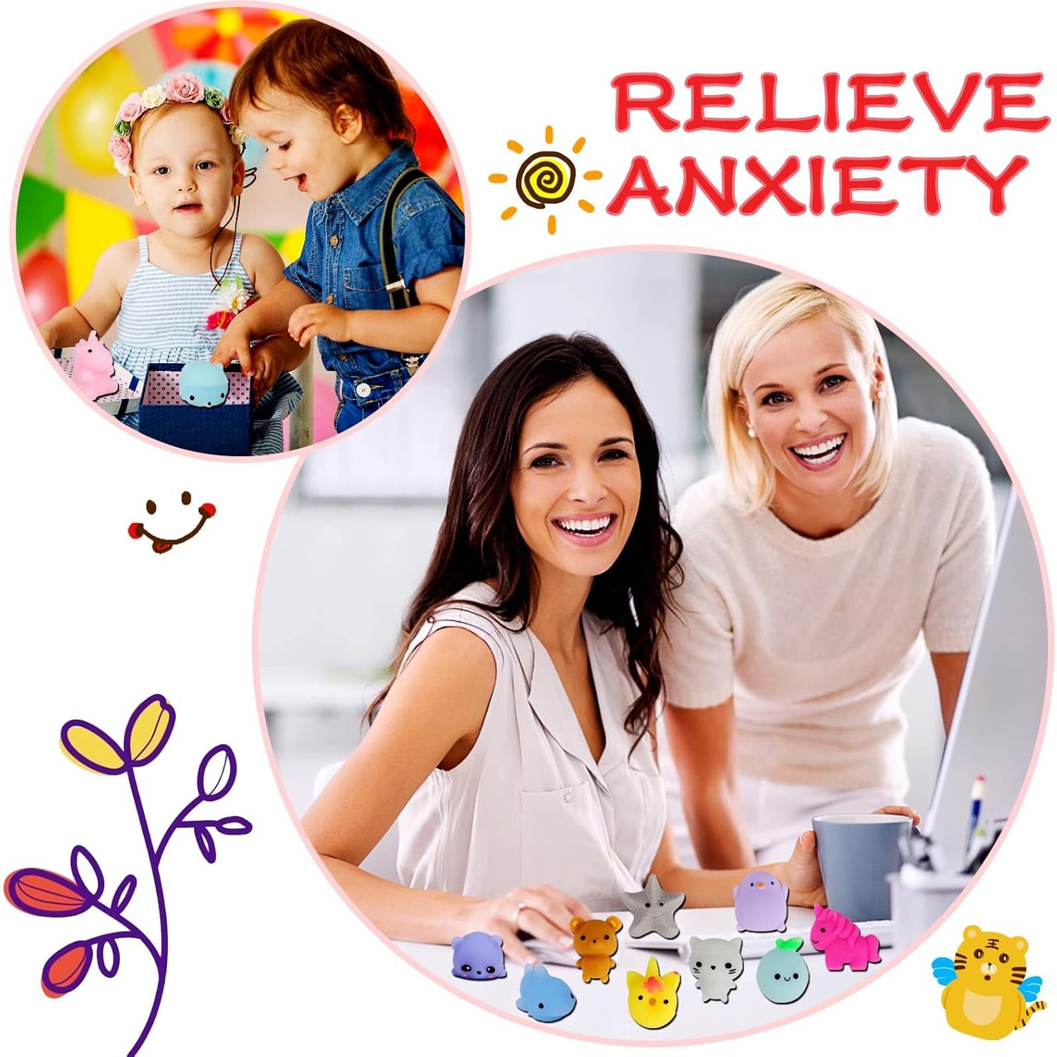 80 Juguetes Mochi Squishy Kawaii Antiestrés para Niños