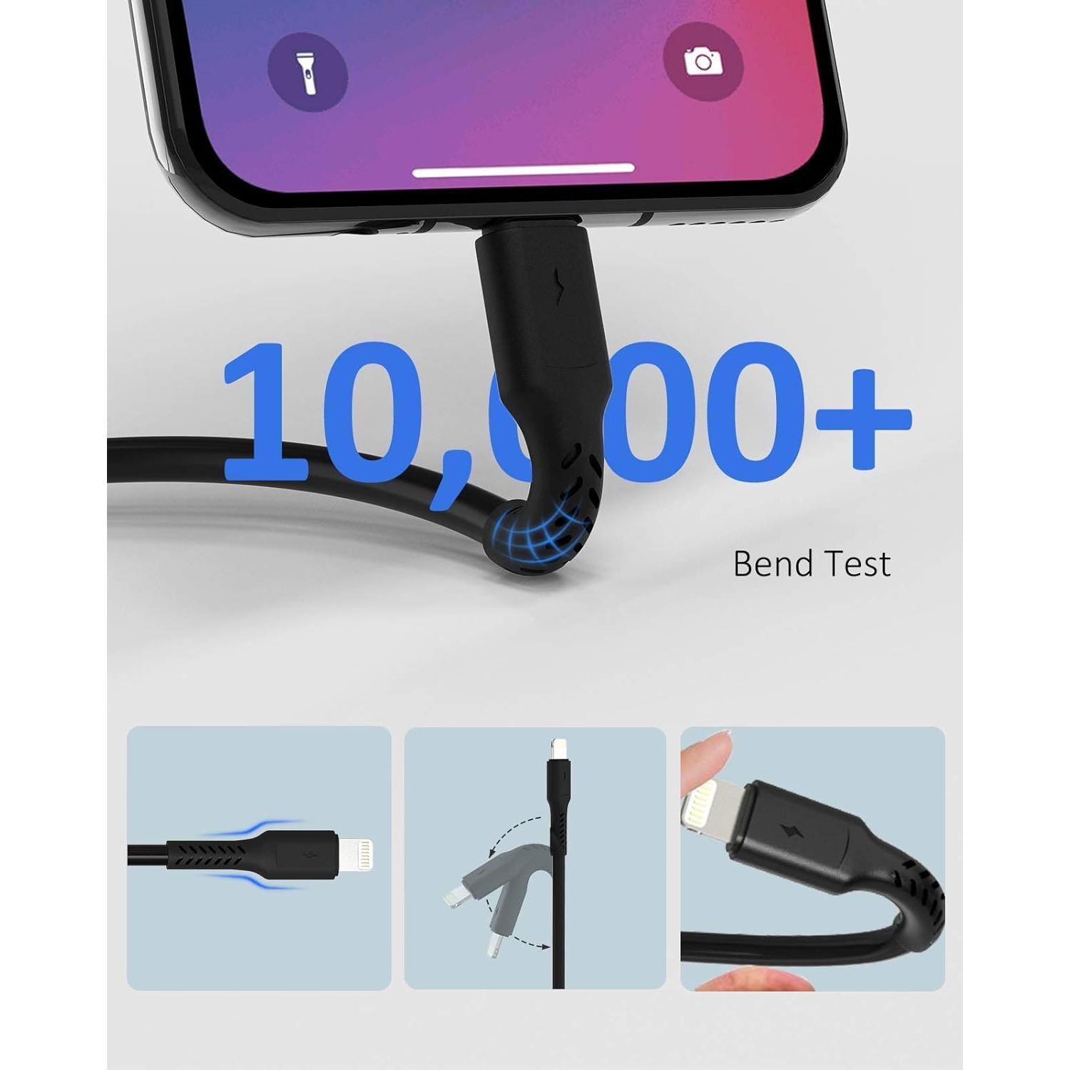 Cable USB a Lightning 15 cm ULIFTUS 5Pack Carga Rápida