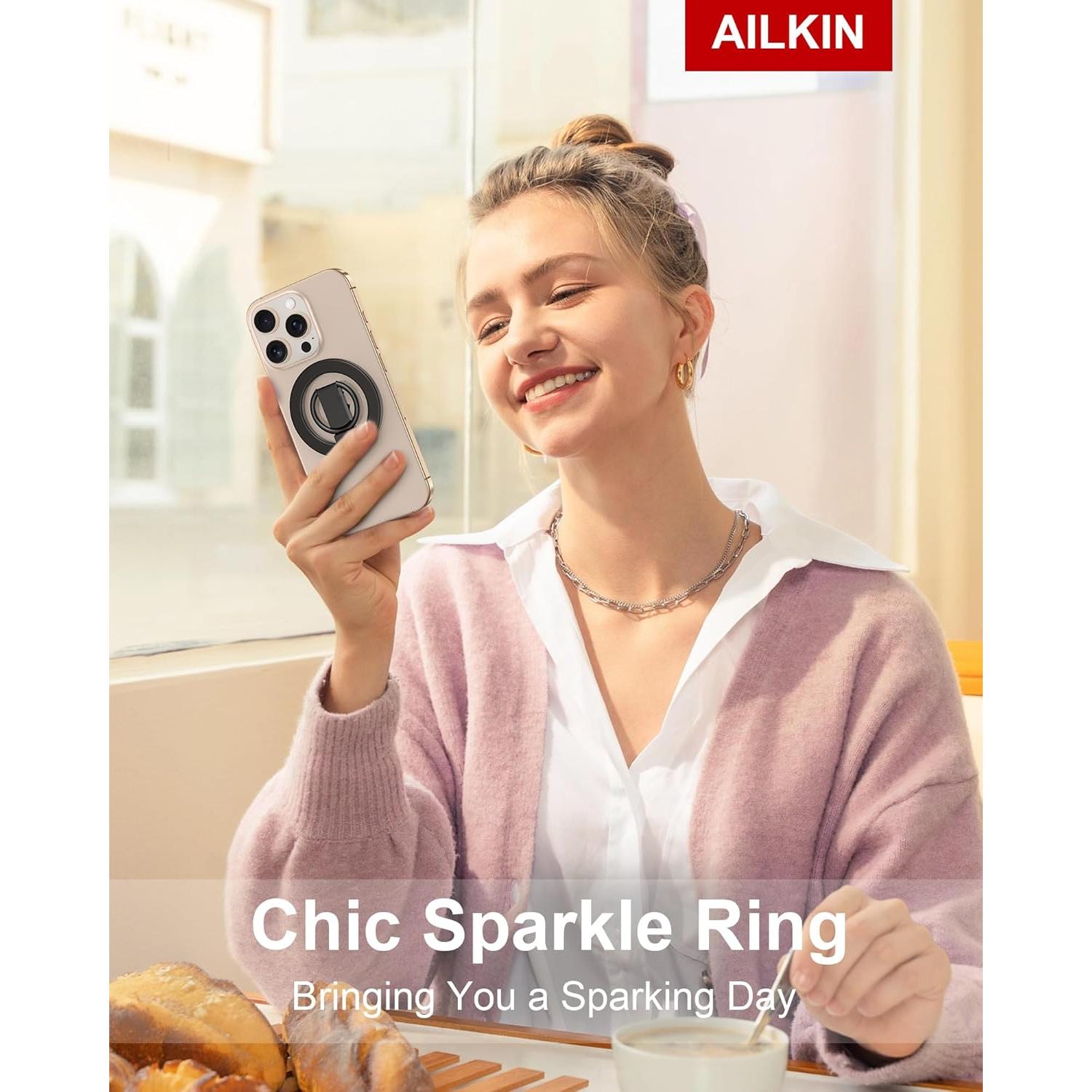 Soporte de Anillo Magnético AILKIN para iPhone 17 Pro Max - Gris