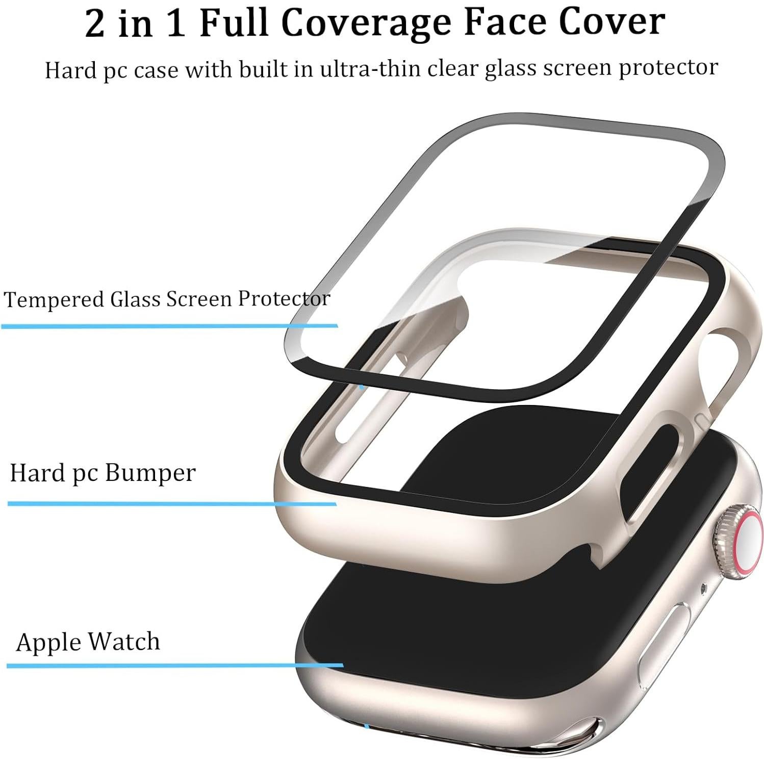 Funda Protectora Dura HAANILKYI para Apple Watch 41mm 6 Pack