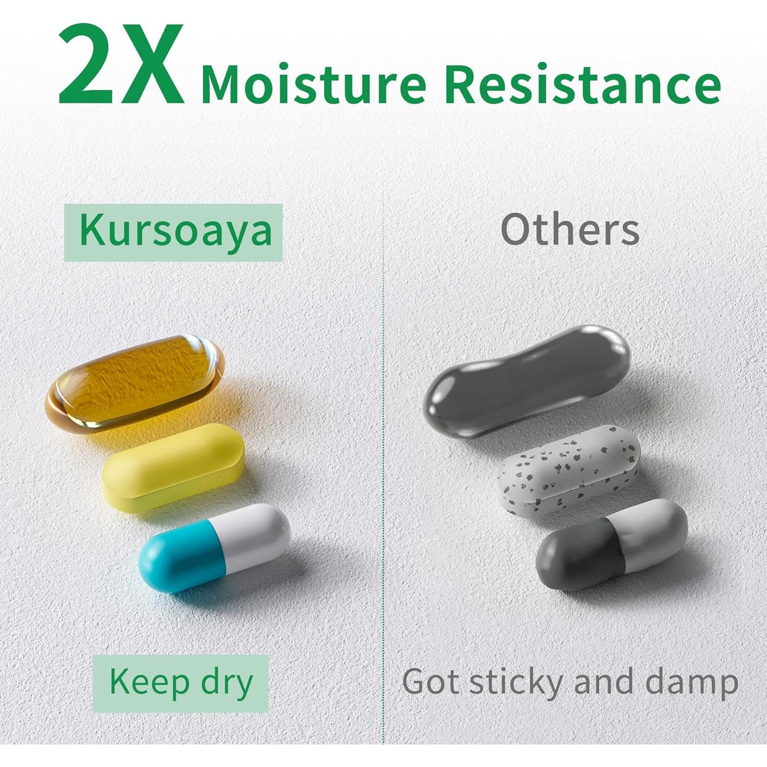 Organizador de Pastillas Semanal Kursoaya Aluminio Negro 7 Días