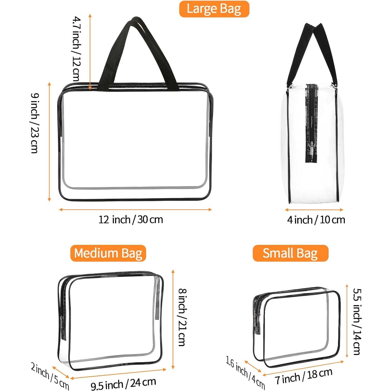 HAOGUAGUA 3 Bolsas de Viaje Transparentes para Cosméticos