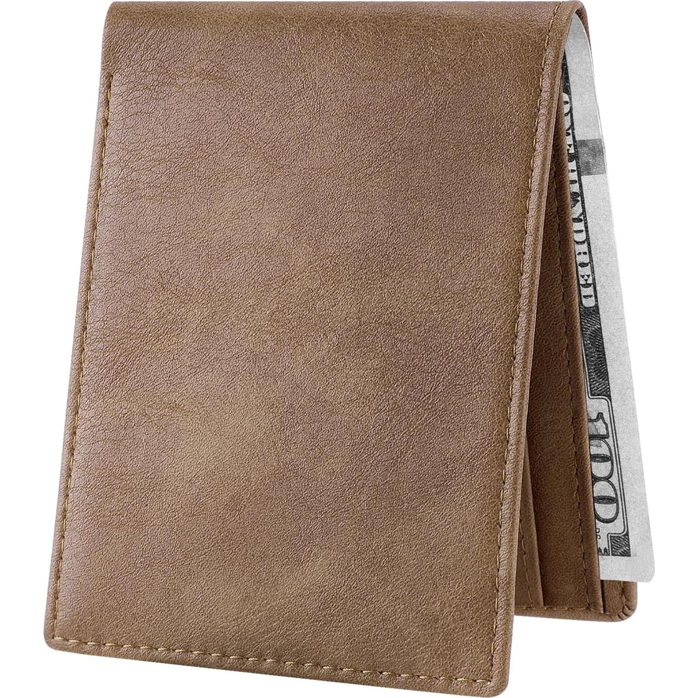 Billetera Slim Chelmon para Hombres con Bloqueo RFID - Marrón