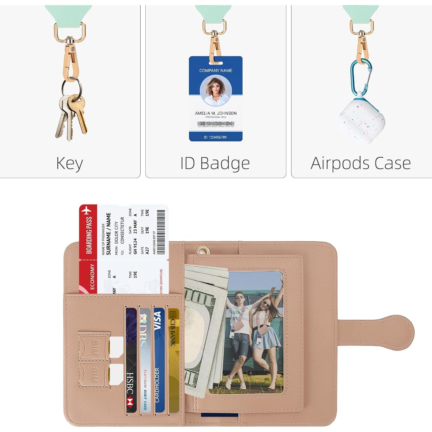 Portafolios de Pasaporte ZOPPEN Beige con Correa Cruzada