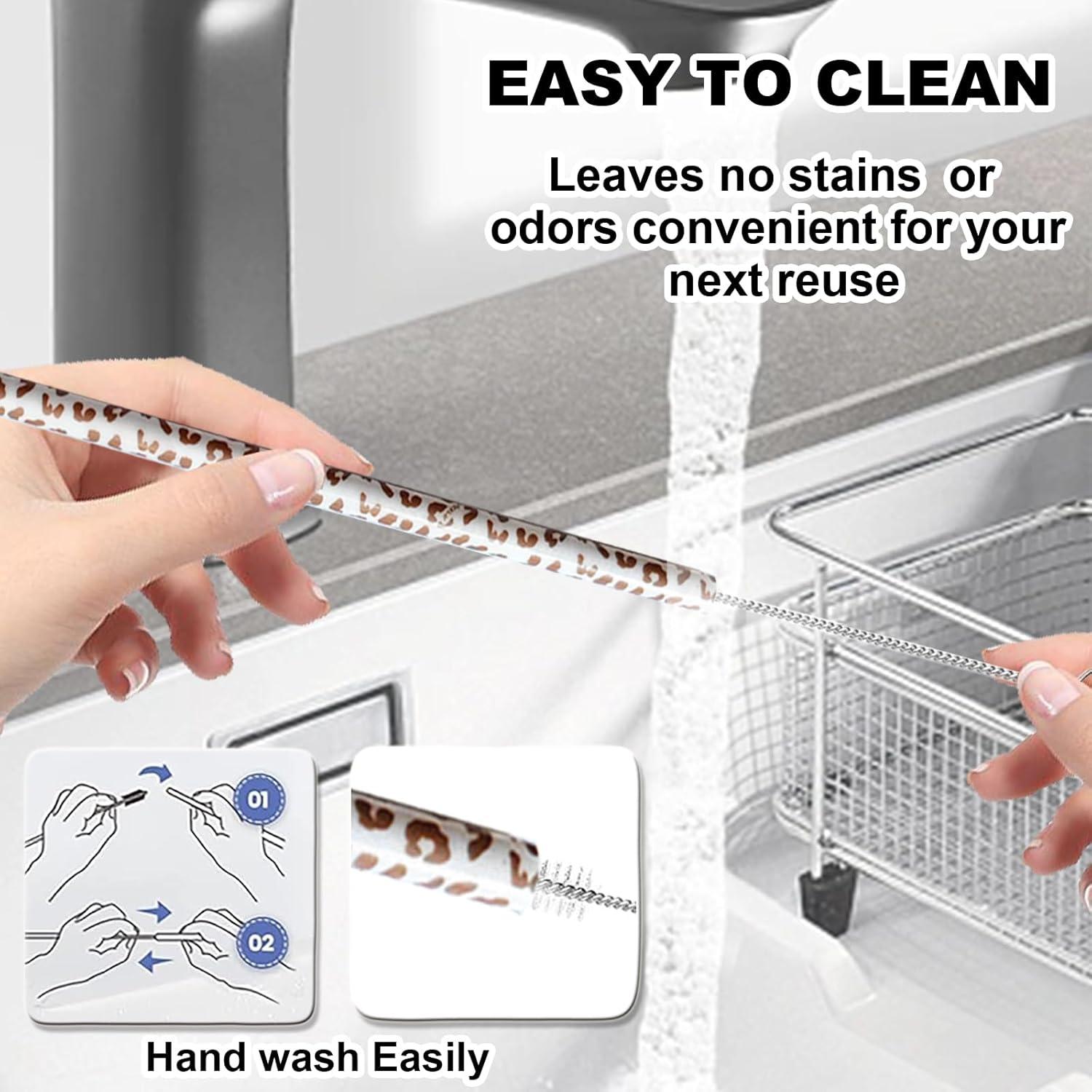 Pajitas Reutilizables de Leopardo 30cm - 4 Paquete Miyinla