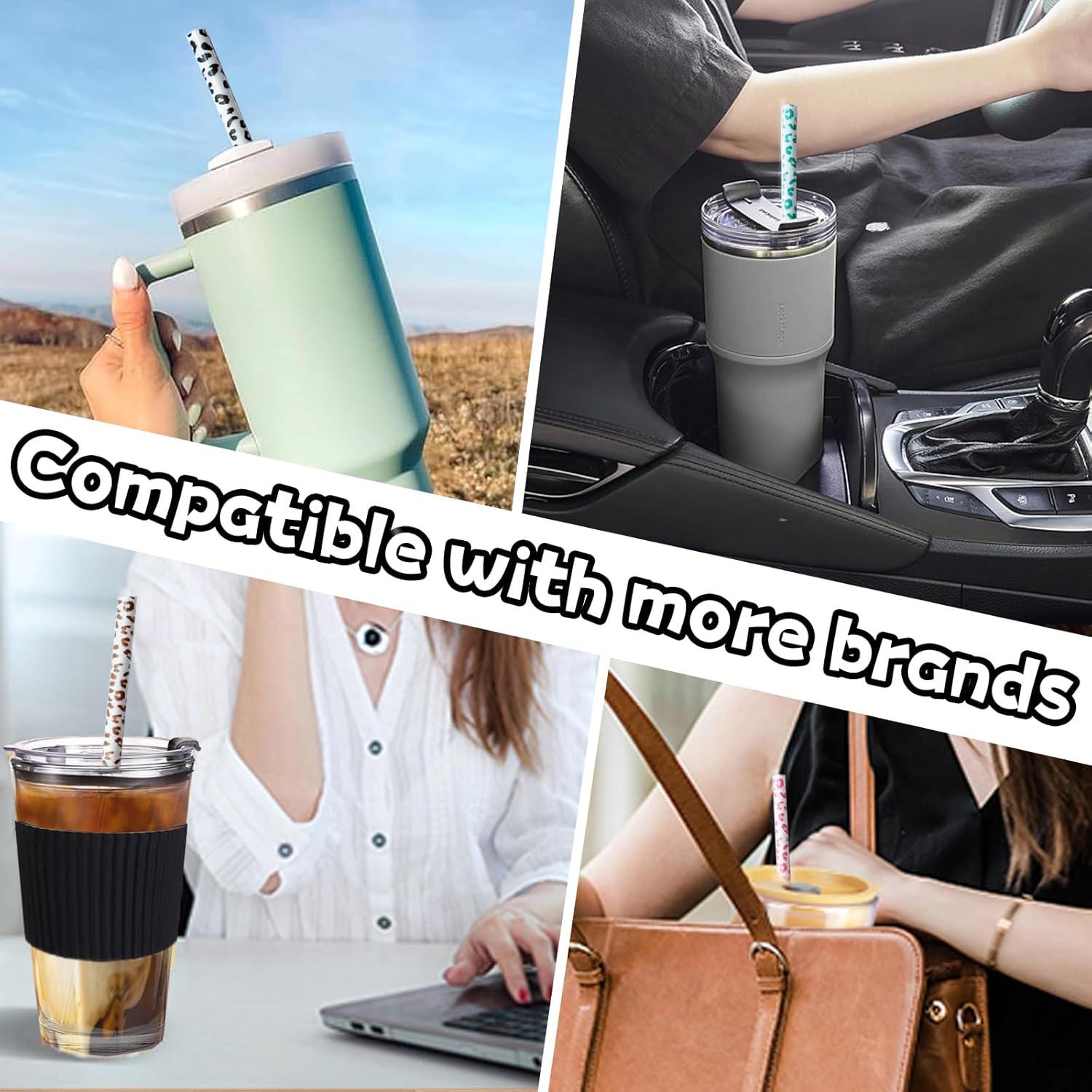 Pajitas Reutilizables de Leopardo 30cm - 4 Paquete Miyinla