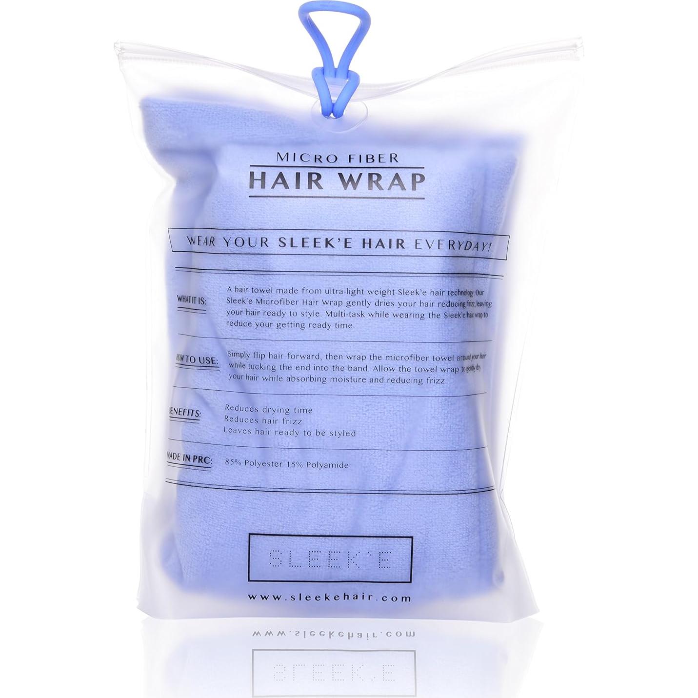 Toalla de Microfibra para Cabello Sleek'e Azul Bebé 66x25 cm