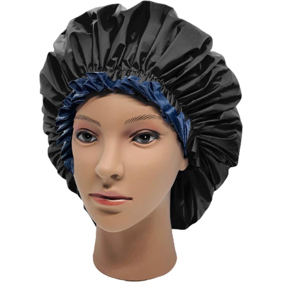 Gorro de Ducha Jumbo ELEBOX XL Impermeable Doble Capa Negro