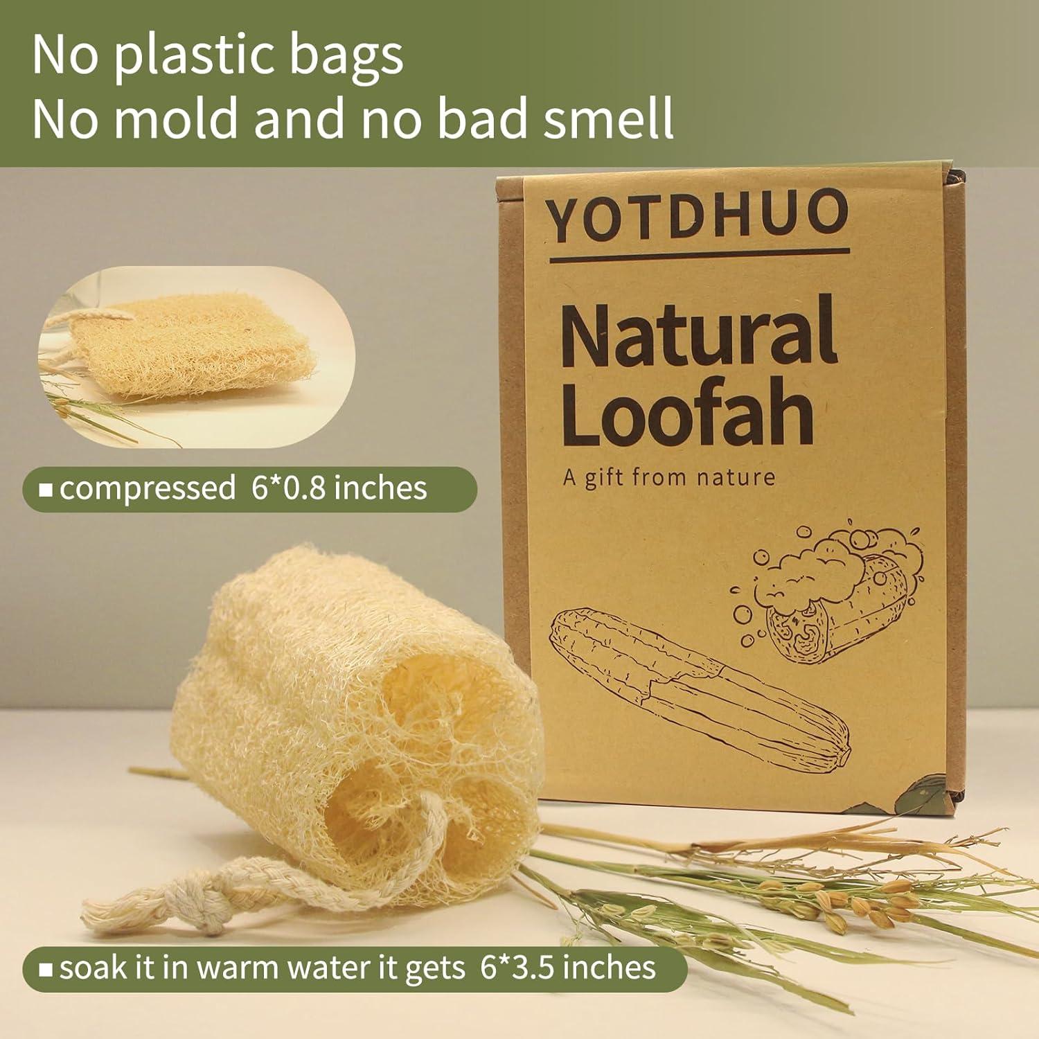 Esponjas de Lufa Natural Exfoliante YOTDHUO 15.24 cm Paquete de 4