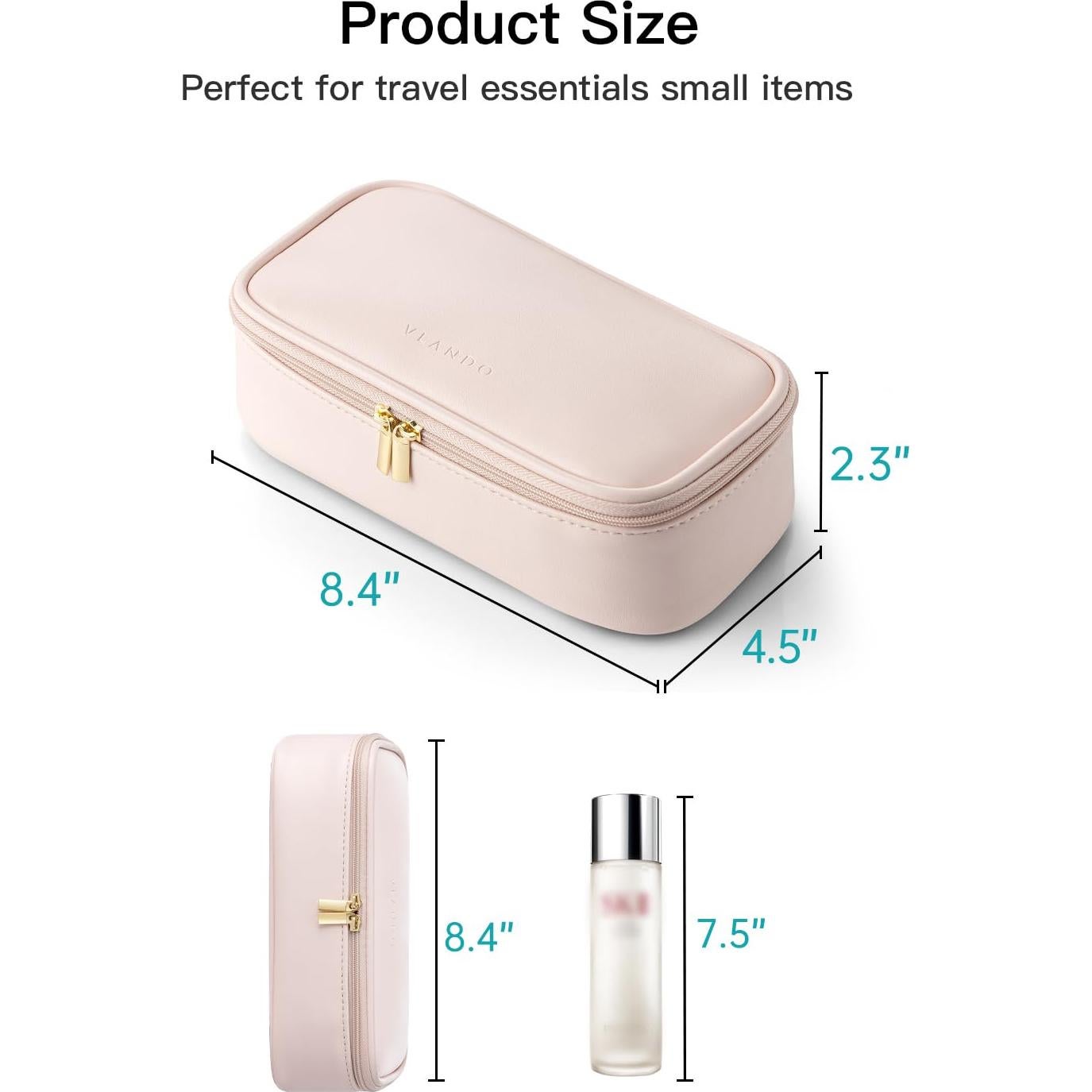 Bolsa de Maquillaje de Viaje Vlando Albaricoque Blanco 21.3cm