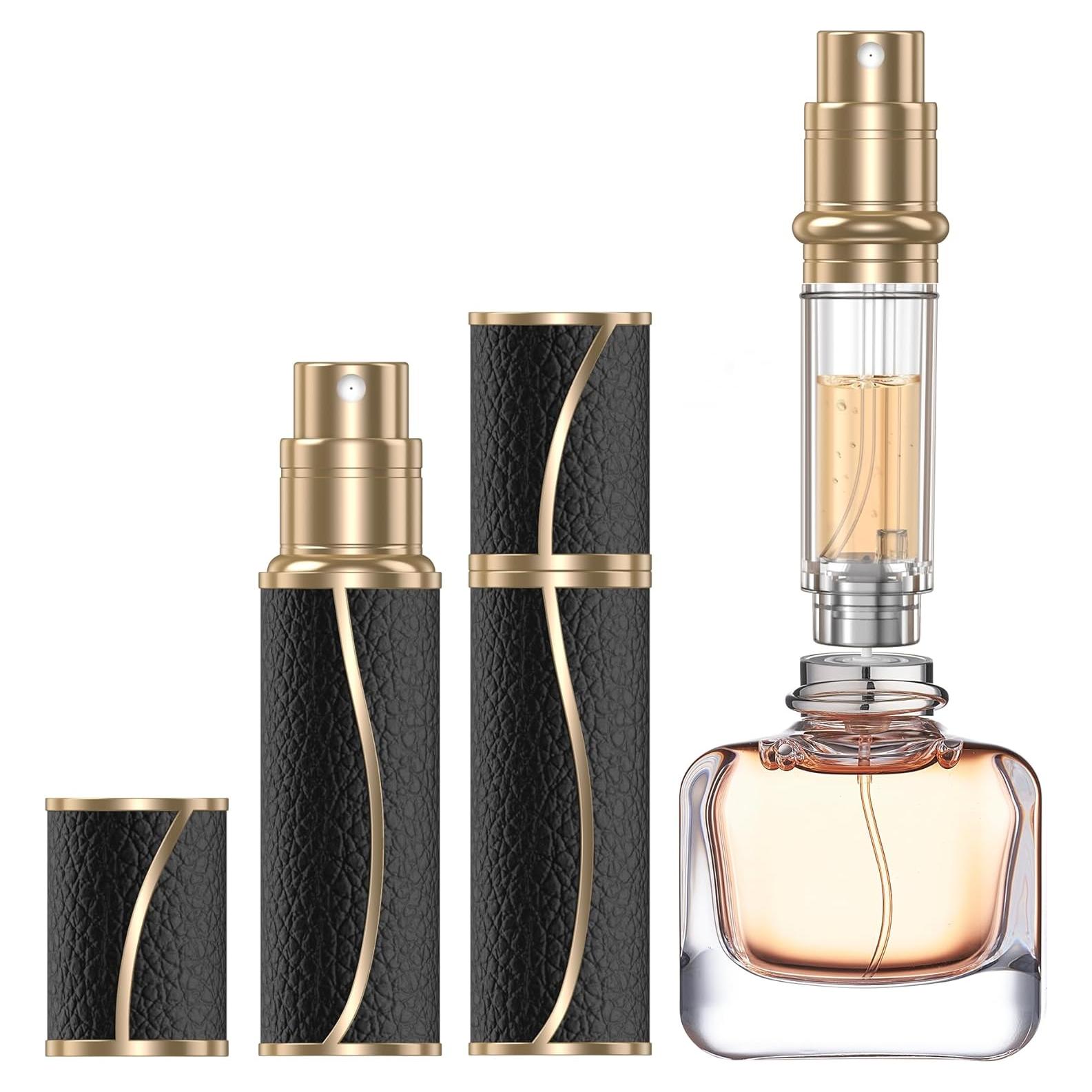 Atomizador de Perfume Rellenable YIERSO 10ml Cuero Negro