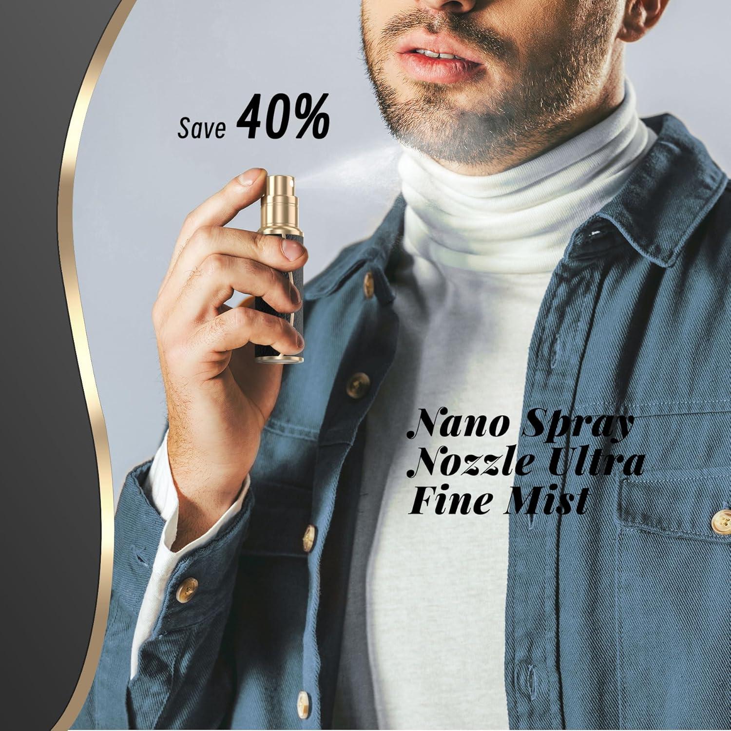 Atomizador de Perfume Rellenable YIERSO 10ml Cuero Negro