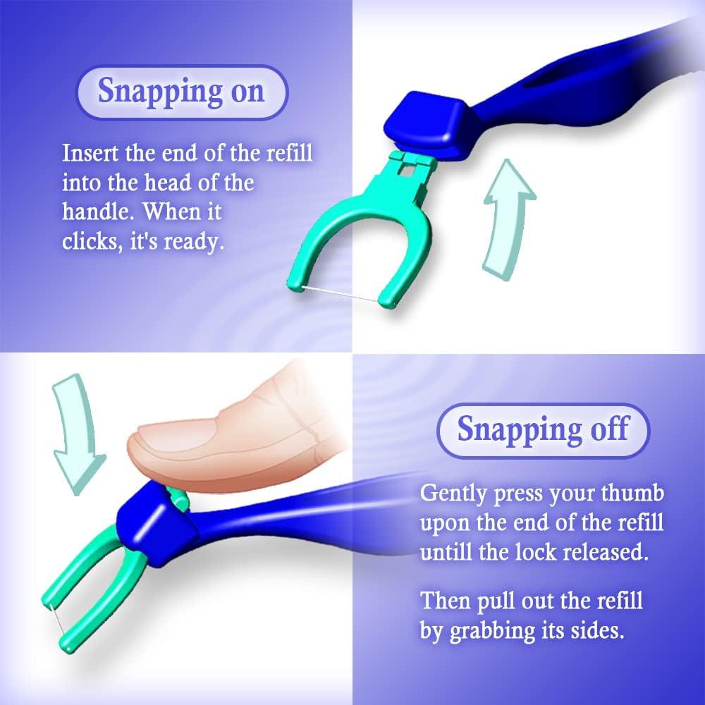 Kit Hilo Dental Evolutivo T.Smile con Mango Ergonómico y 100 Recargas