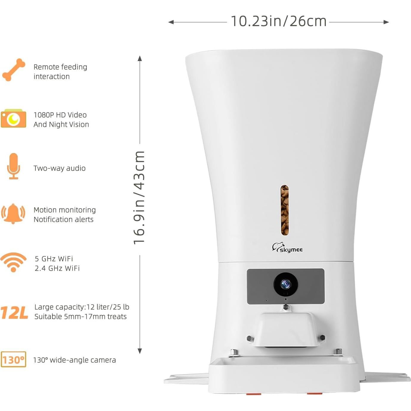 Alimentador Automático Skymee 12L con Cámara HD 1080P